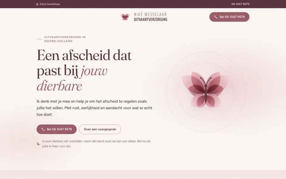 Website Niké Messelaar Uitvaartverzorging